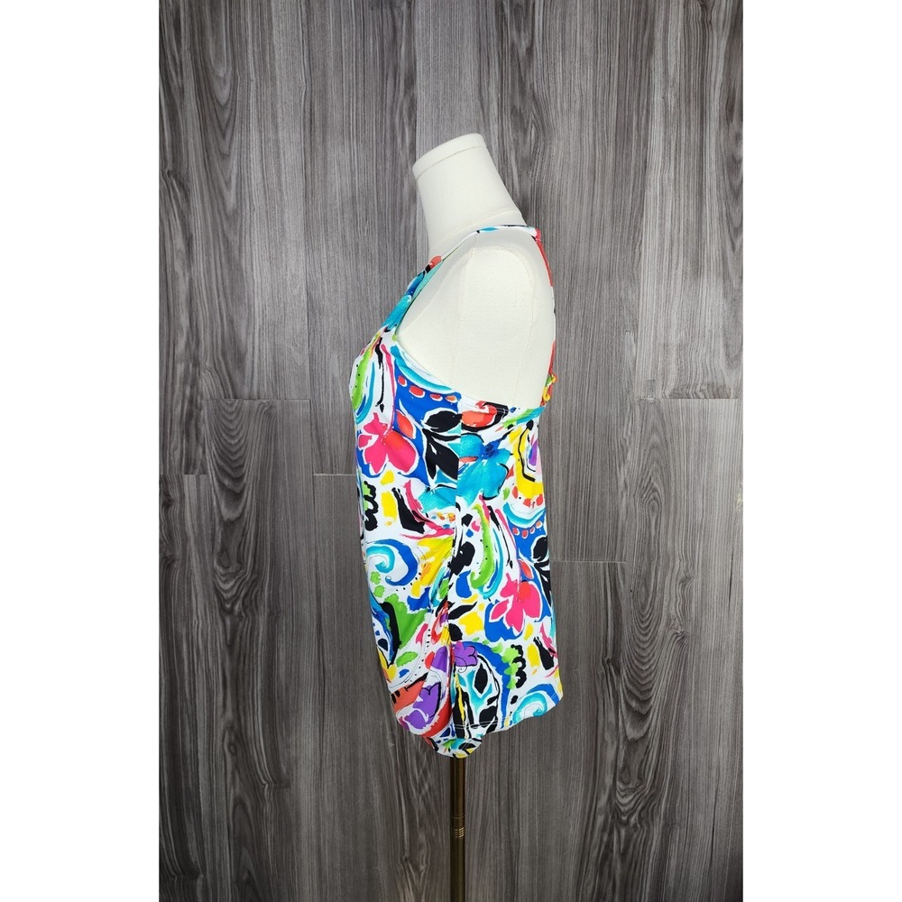 Anne Cole Signature Paisley Floral Watercolor Swimsuit Top with built in bra XL - Picture 3 of 7